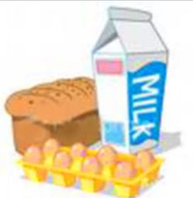 milk eggs and bread