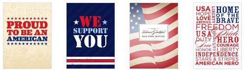 patriotic cards, thank you cards, cards for troops